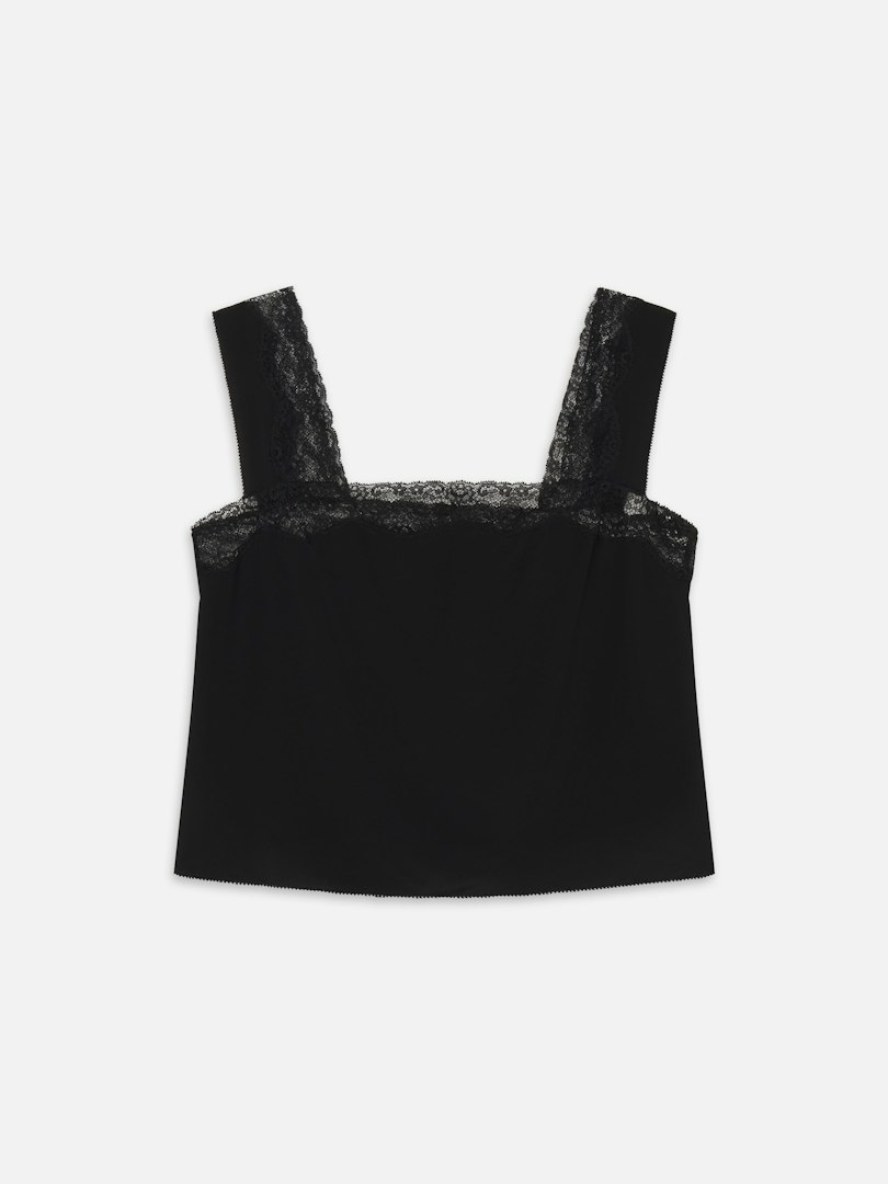 FRAME Women's The Chandelier Cami Black Silk Size Medium