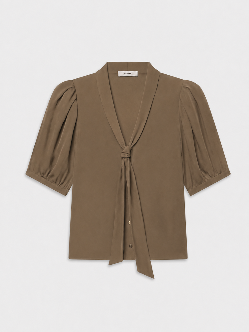 FRAME Women's The Sonnet Blouse Top Silk Size Large
