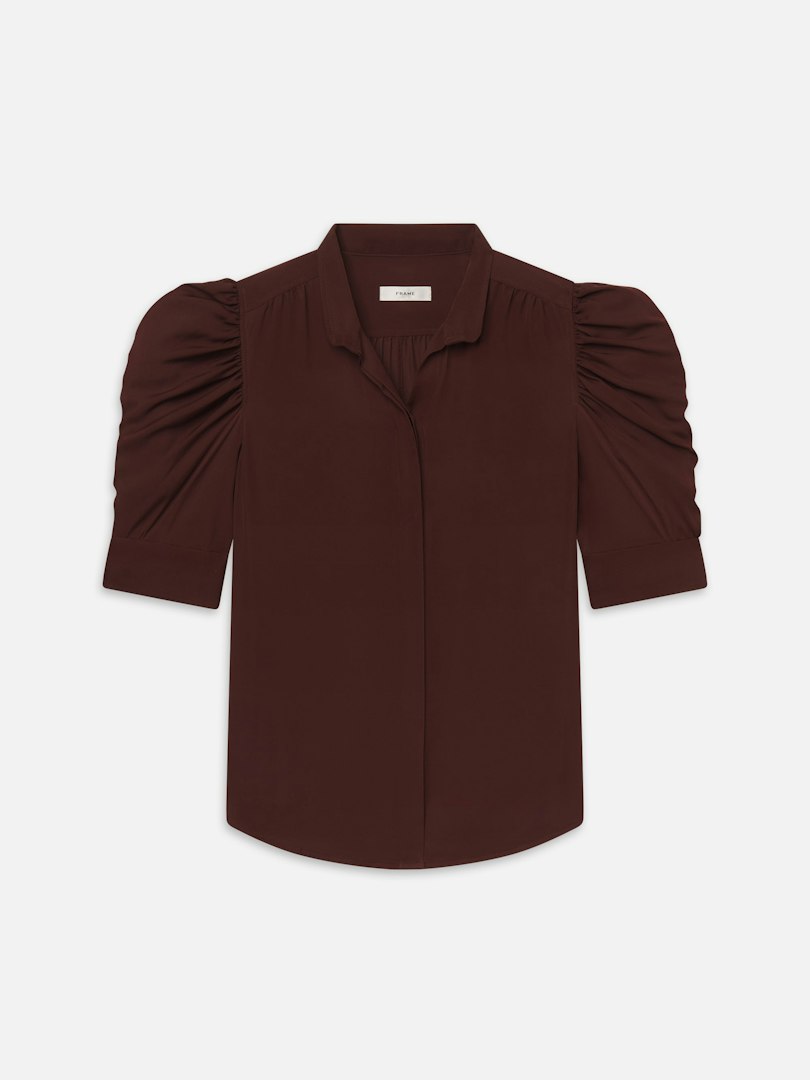 FRAME Women's The Gillian Blouse Top Silk Size XL