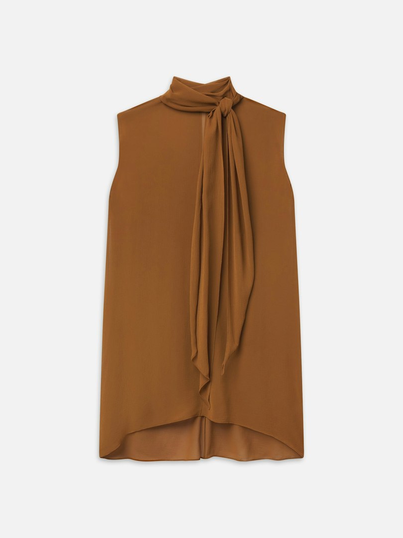 FRAME Women's The Wisp Tie Dress Bronze Silk Size XL