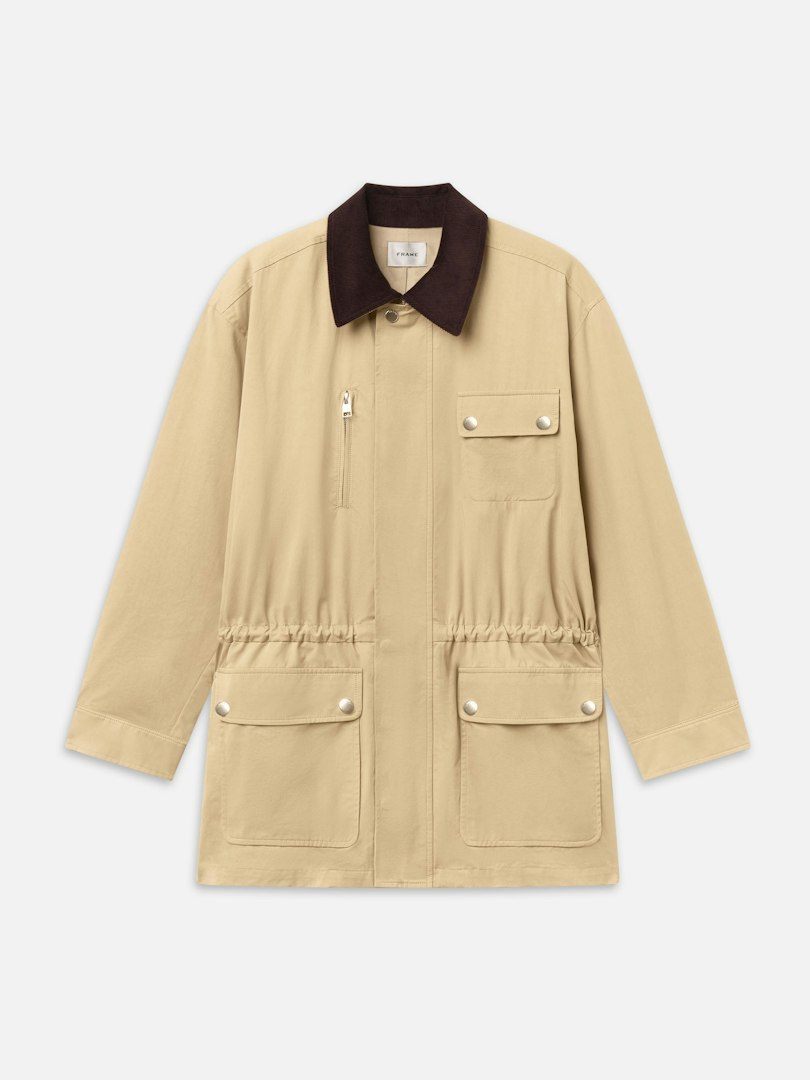 FRAME Women's The Twill Safari Jacket Cotton Size Medium