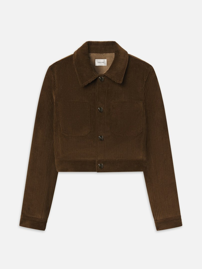 FRAME Women's The Small Corduroy Jacket Hazelnut Size Large