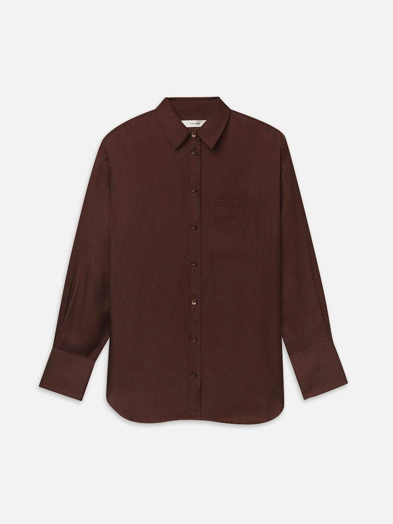 FRAME Women's The Silk Boy Shirt Size Large