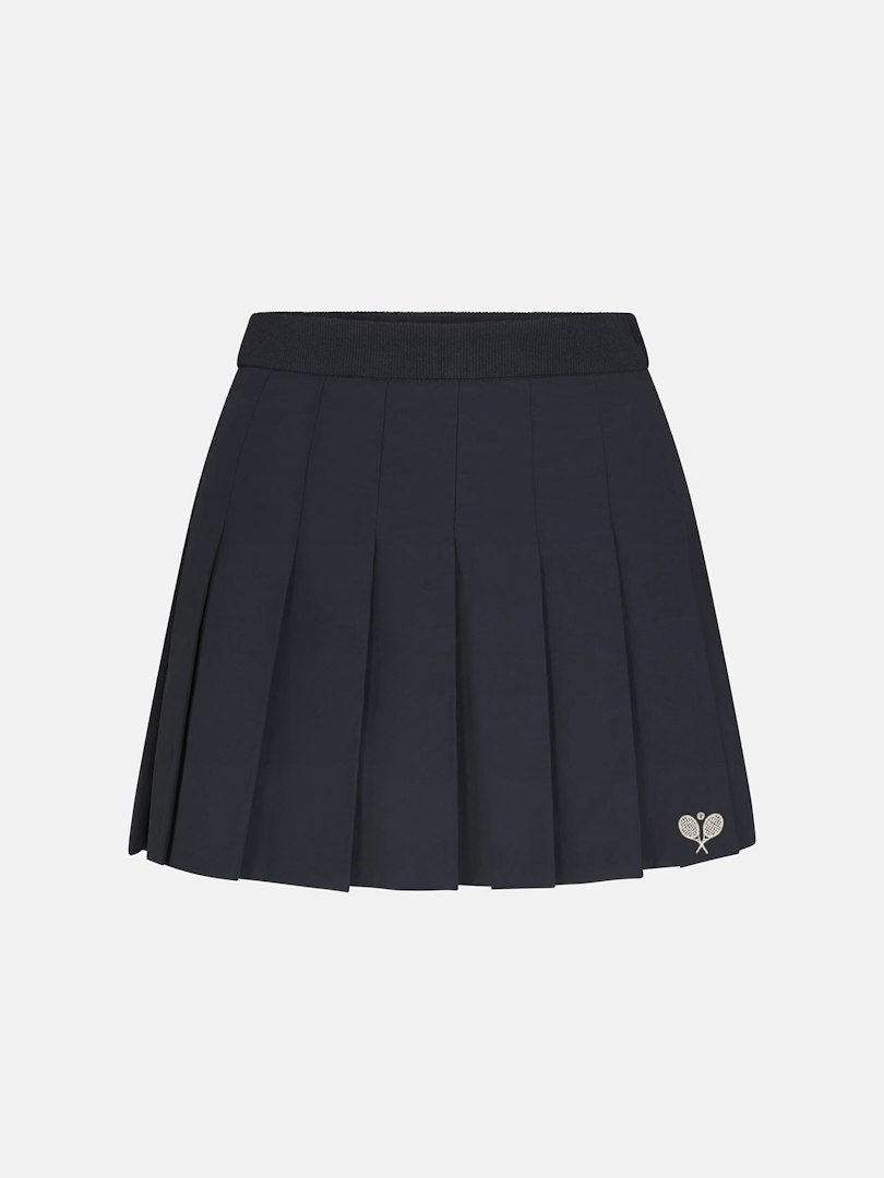 FRAME Women's The Tennis Pleated Skirt Navy Multi Size 8