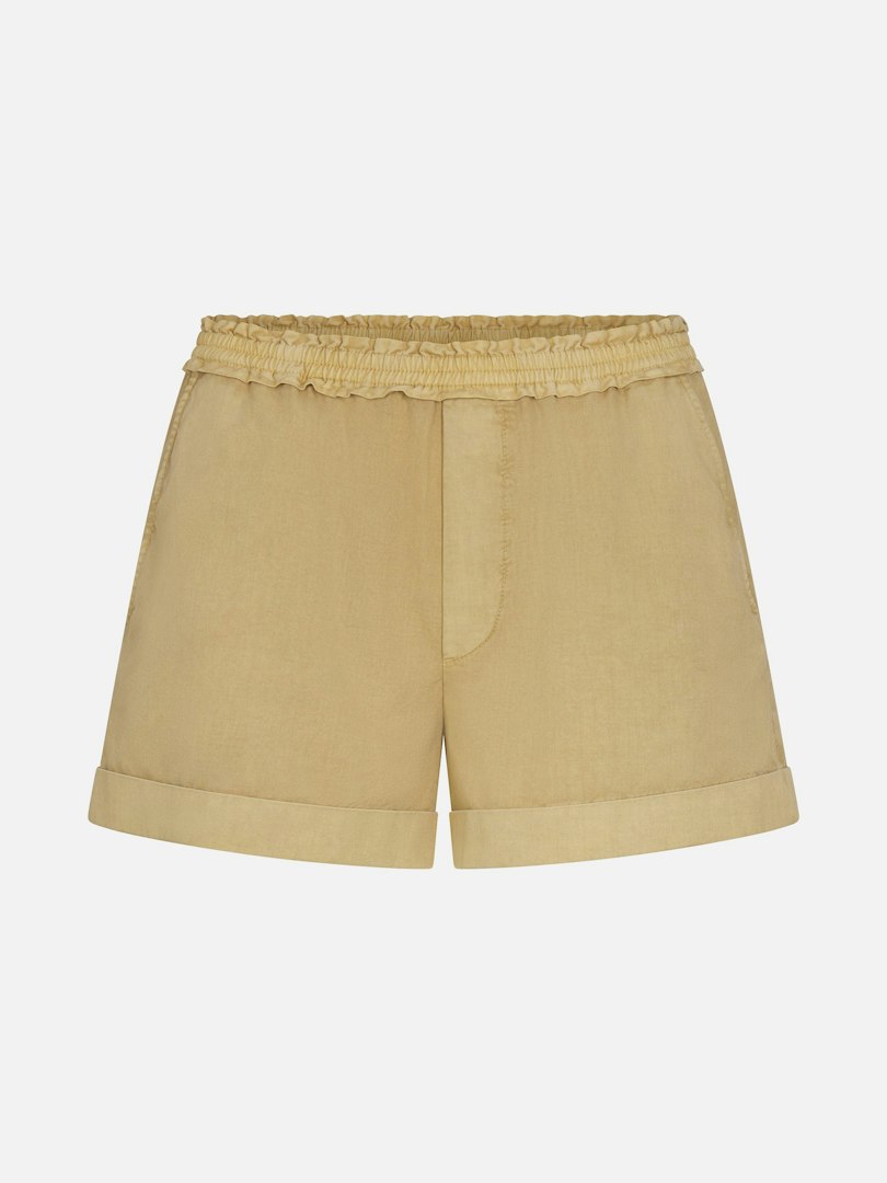 FRAME Women's Sotheby's Cuffed Shorts Pants Khaki Cotton Size Small