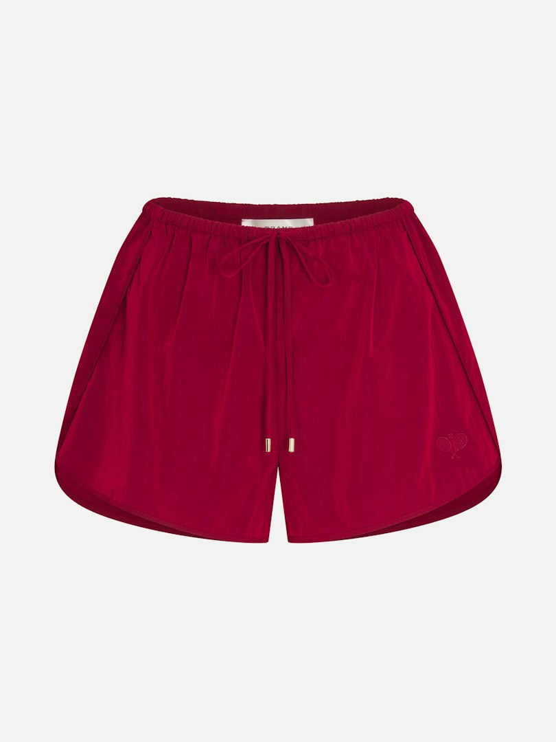 FRAME Women's The Tennis Athletic Shorts Ace Red Size Medium