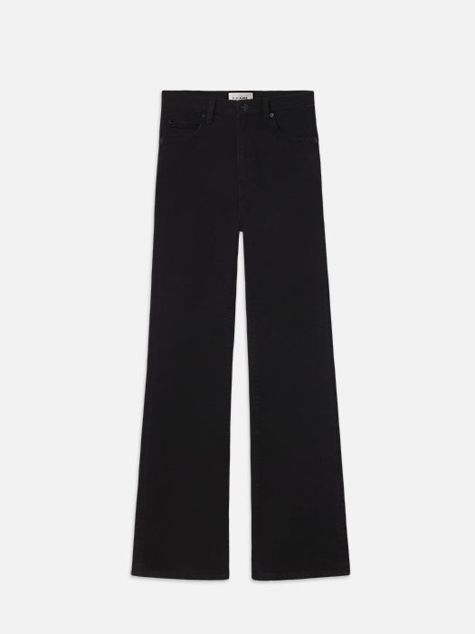 Frame Le Low Baggy Wide Leg Trimmed Jeans Pants In Black