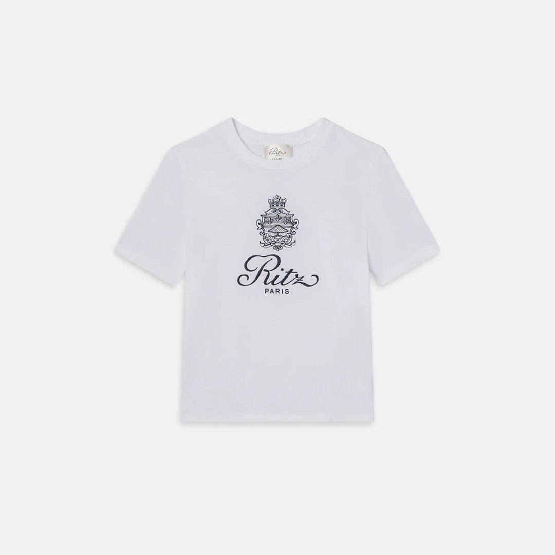 FRAME Women's Ritz Solid Baby T-Shirt White Cotton Size Medium
