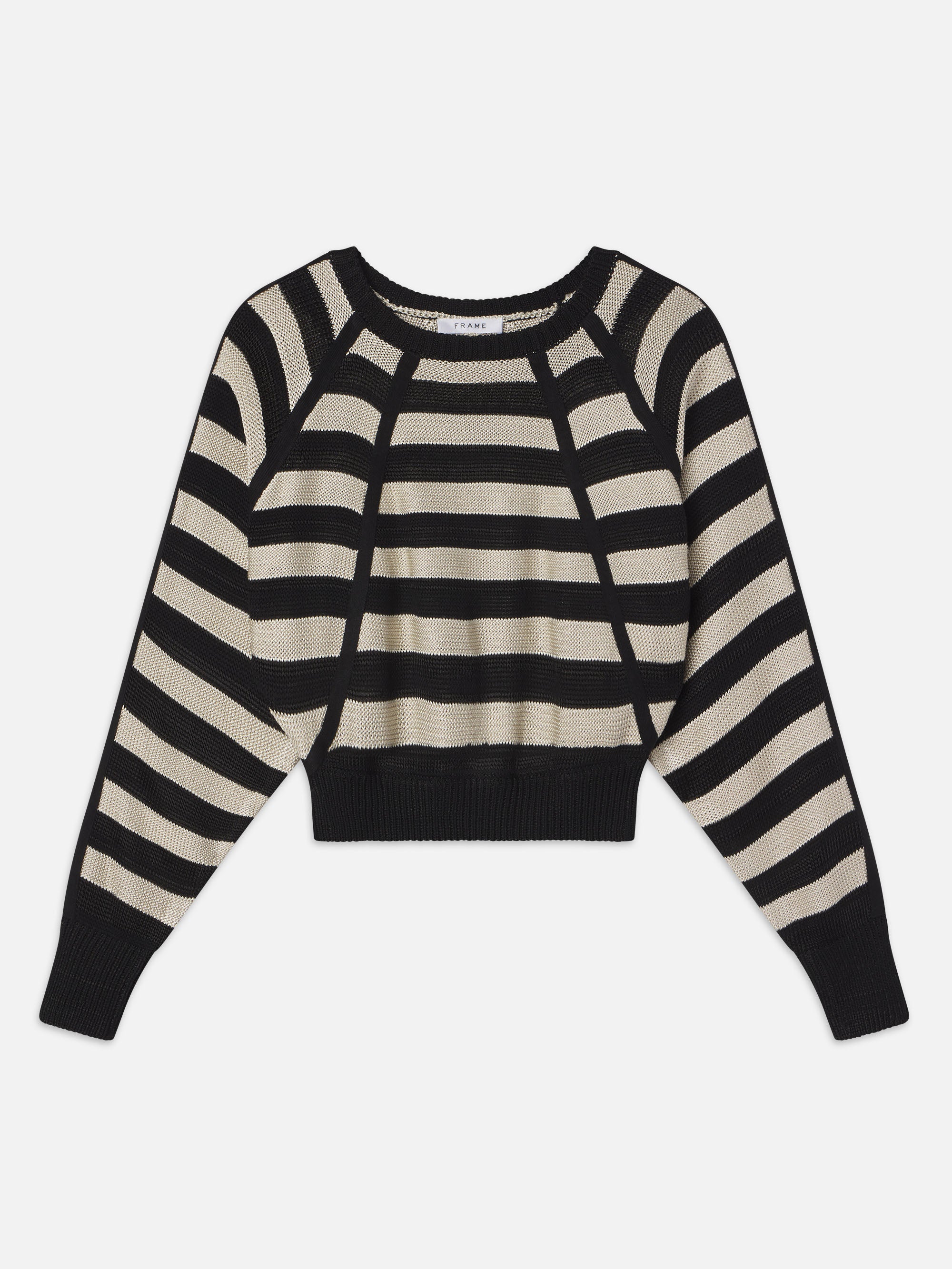 Outlets NEW 360 Cashmere XS Blakely cropped black stripe cashmere sweater