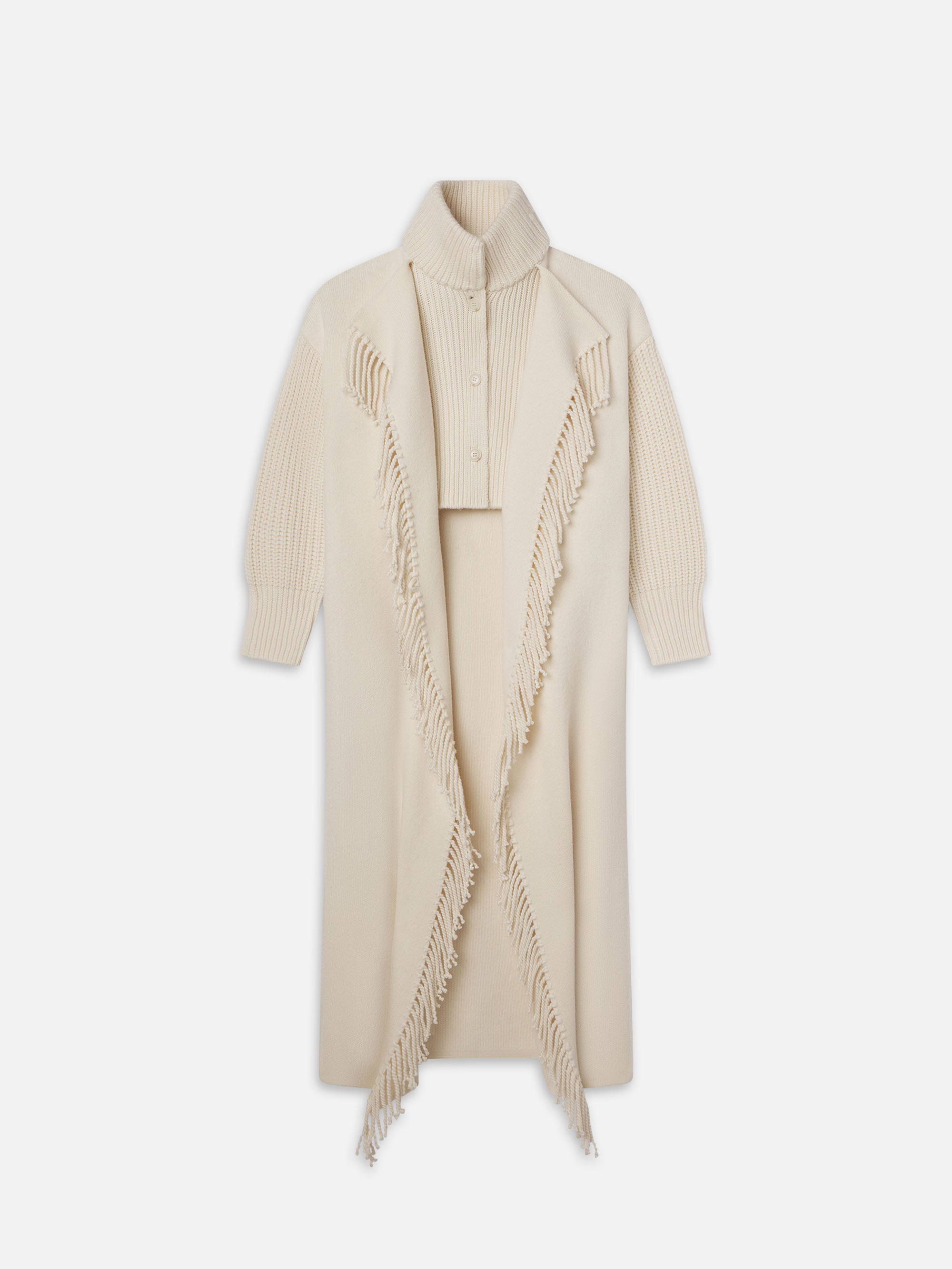 NEW BB Dakota Fringe Jacquard good Blanket Coat