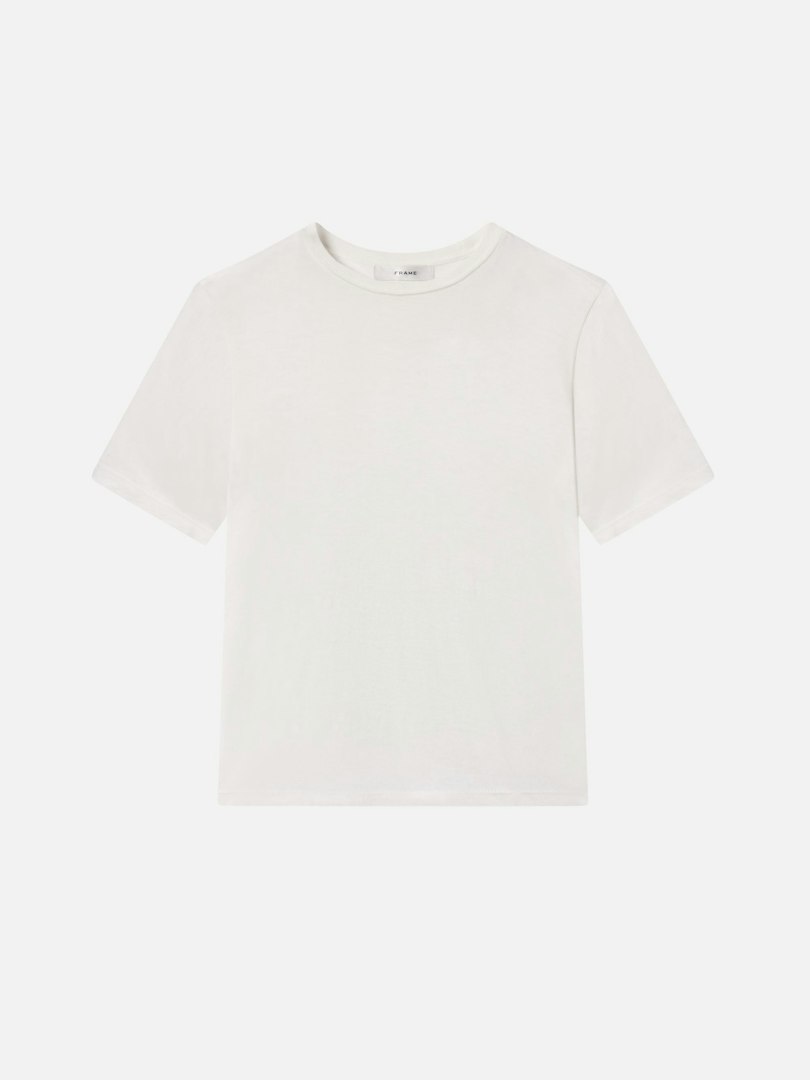 FRAME Women's The Ghost T-Shirt Cream Cotton Size Large