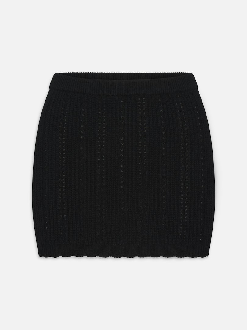 FRAME Women's The Getaway Skirt Black Cashmere Size Large