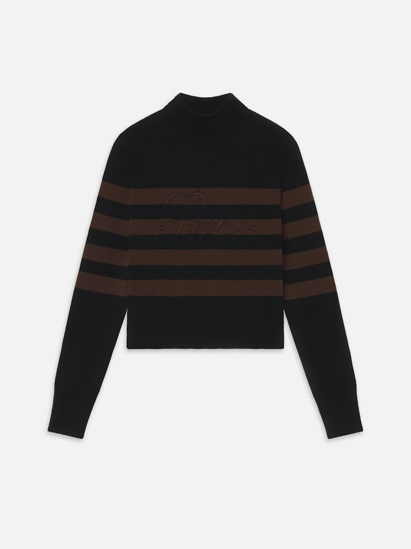 FRAME Women's Ritz Striped Cashmere Turtleneck Sweater Size XS