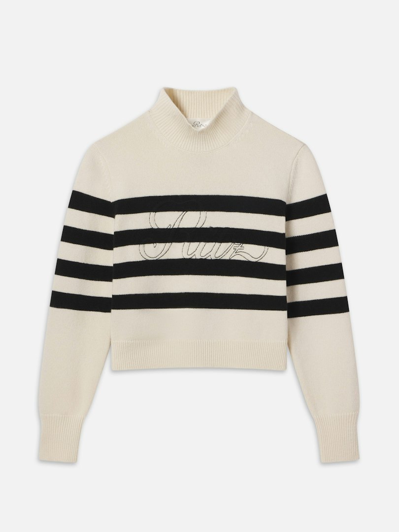 FRAME Women's Ritz Striped Cashmere Turtleneck Sweater Size XS