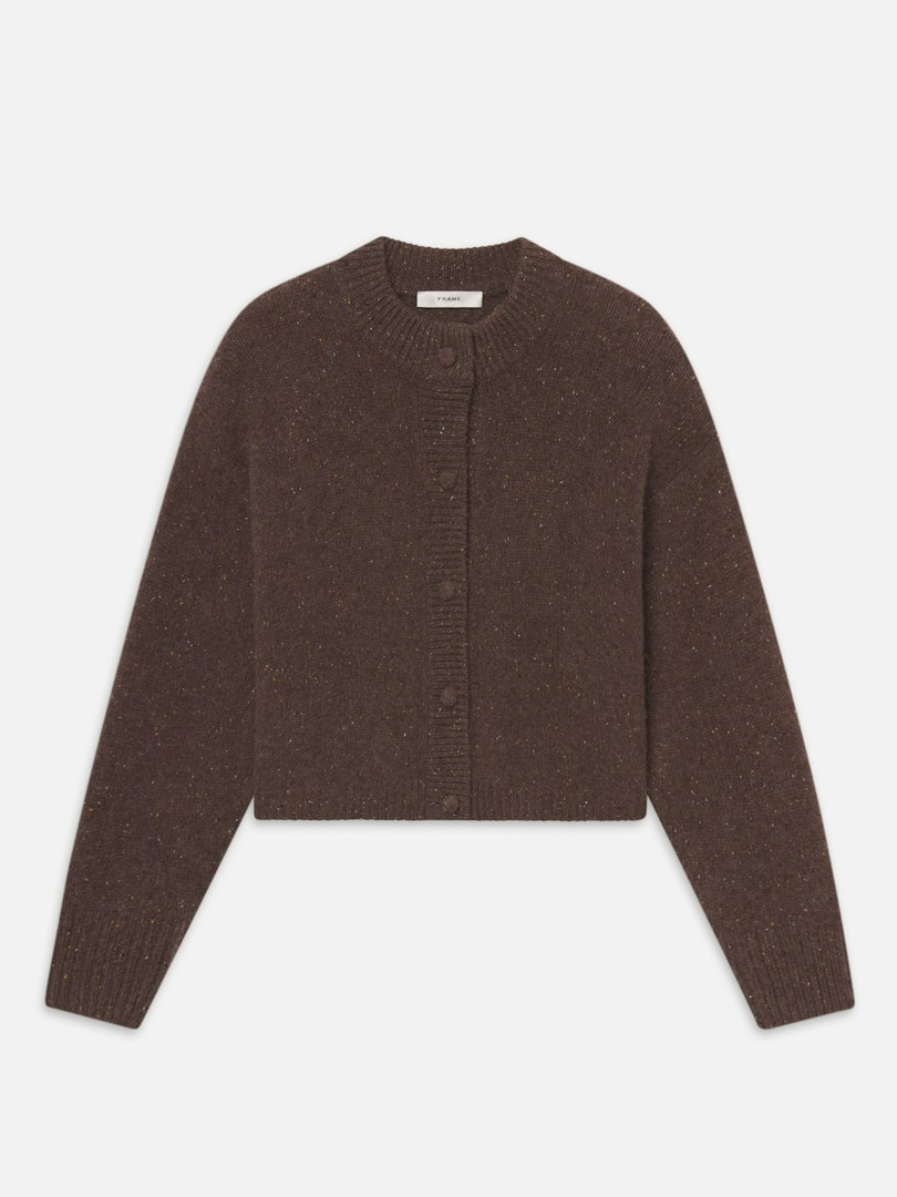 FRAME Women's The Cashmere Fleck Cardi Size Medium