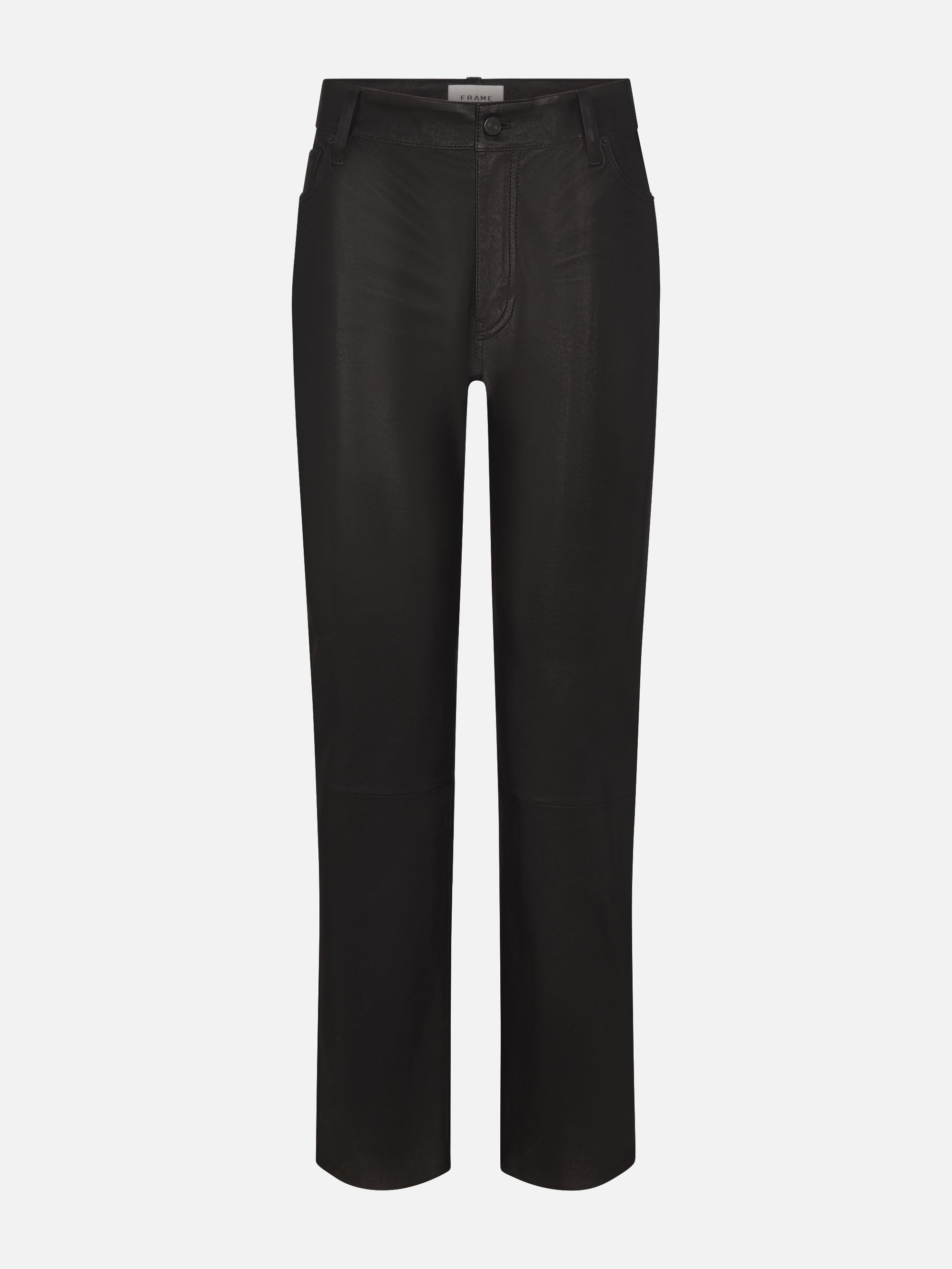 Frame Leather Le Sleek Straight Pants In Black