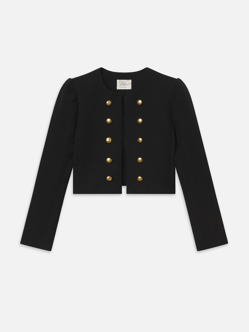 FRAME Women's The Ritz Nova Jacket Black Cotton Size Medium