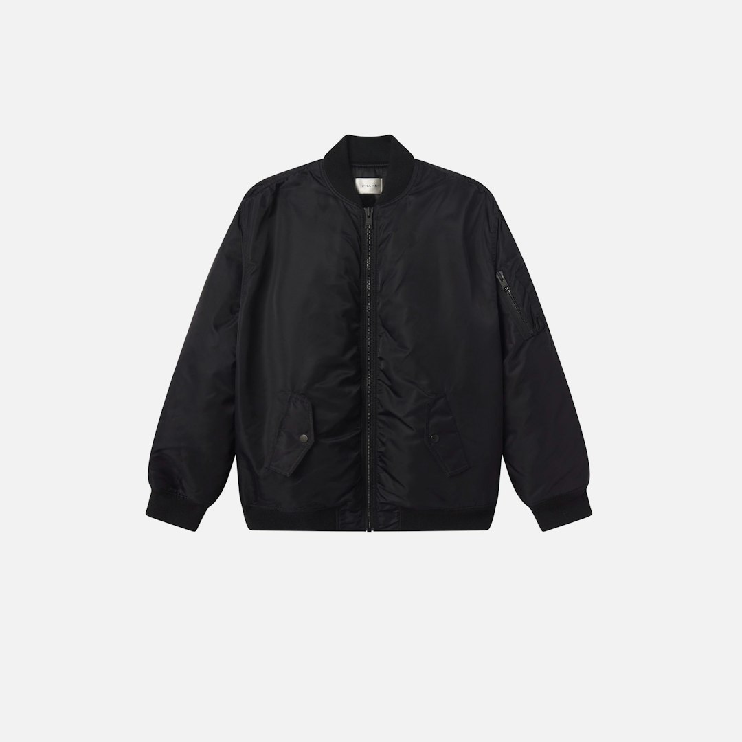 FRAME Women's The Smoke Bomber Jacket Black