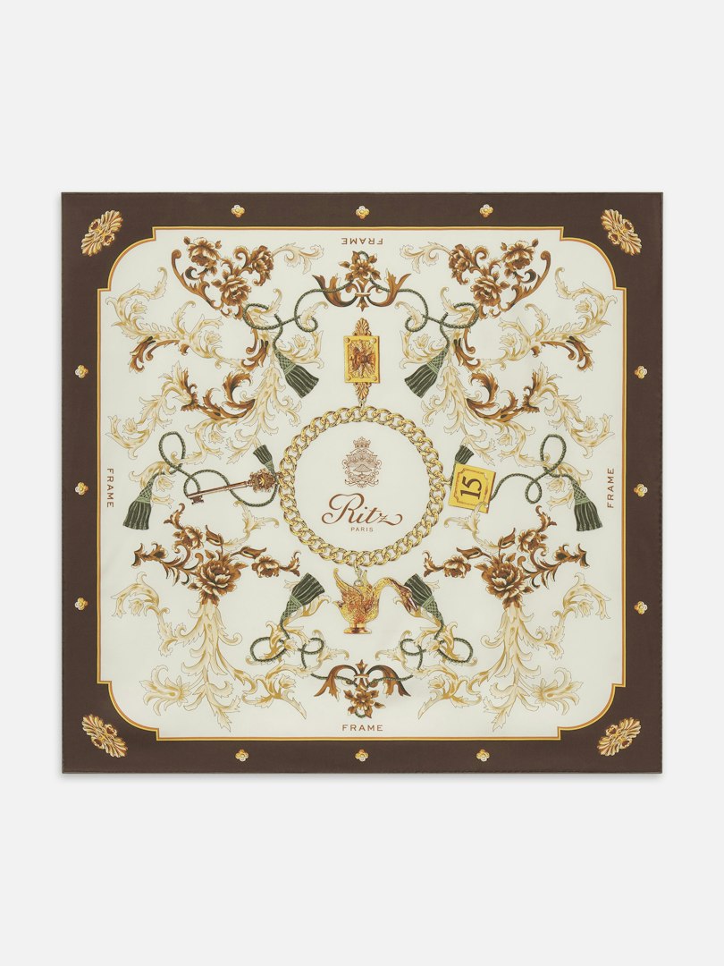 FRAME Women's Ritz Silk Scarf Cream Multi 100% Silk