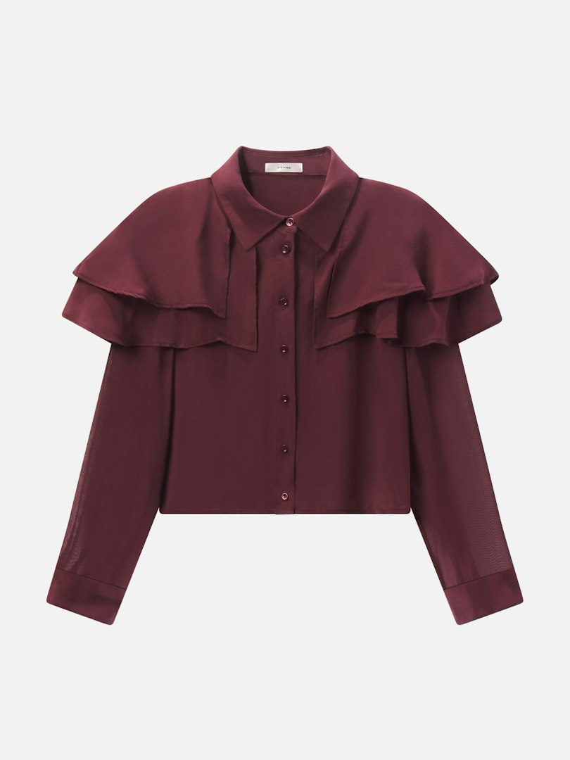 FRAME Women's The Silk Cape Blouse Top Size Medium