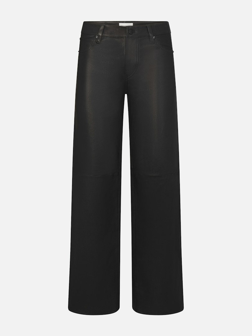 FRAME Women's The Leather Gray Pants Black Size 31