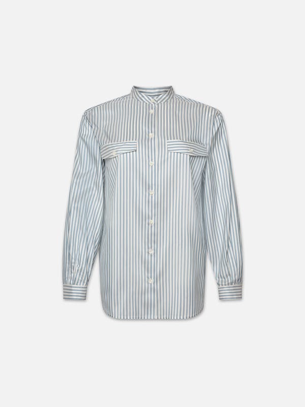 $295 FRAME - 100% Silk Pajama Striped Blouse Button-Up Shirt - Women's XS  NWOT