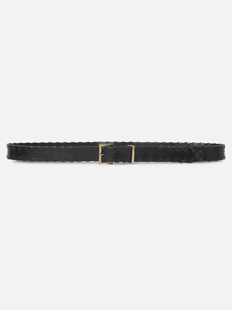 FRAME Women's The Whipstitch Belt Black Denim Size Medium
