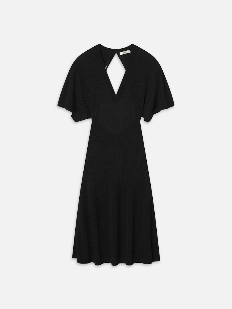 FRAME Women's The Flounce Dress Black Size Large