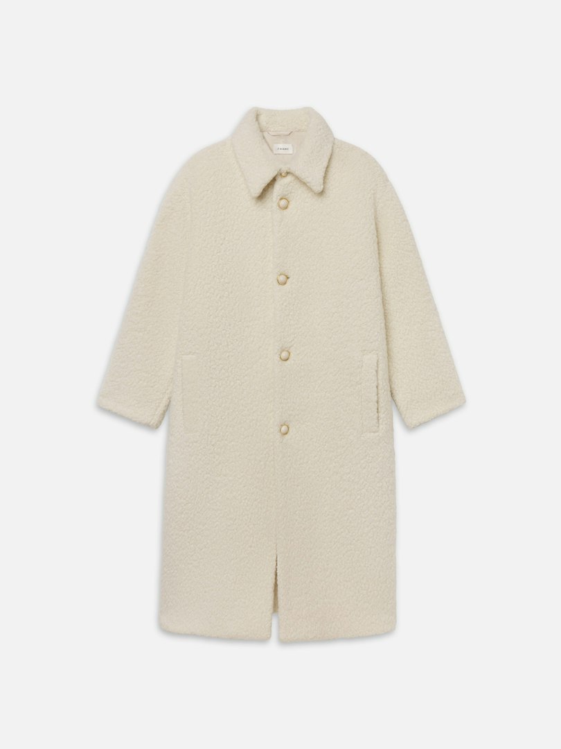 FRAME Women's The Cloud Coat Cream Wool Size Small