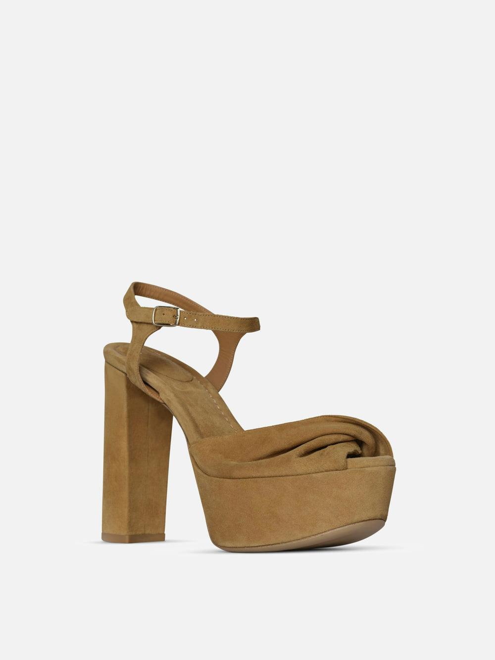 CAMILLE PLATFORM HEEL TAN – FRAME