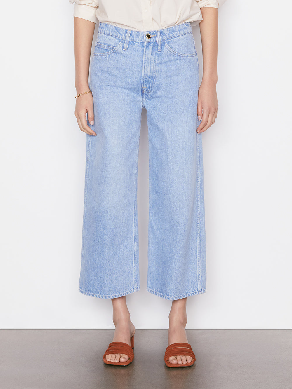 frame high waisted wide leg jeans