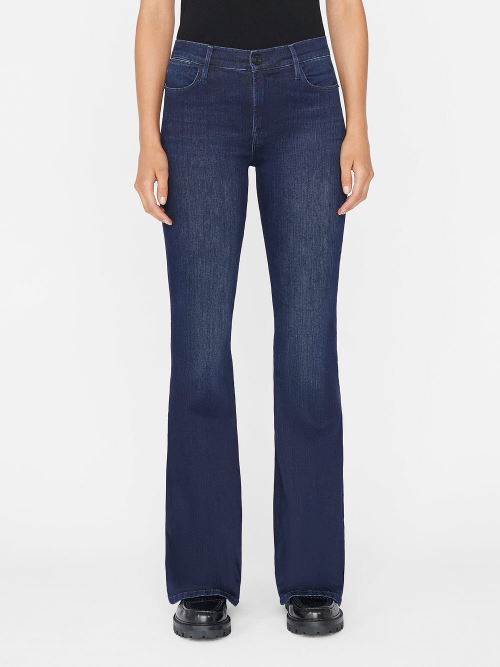 FRAME Denim High-Rise Flared Jeans in Blau Damen Bekleidung Jeans Schlagjeans 