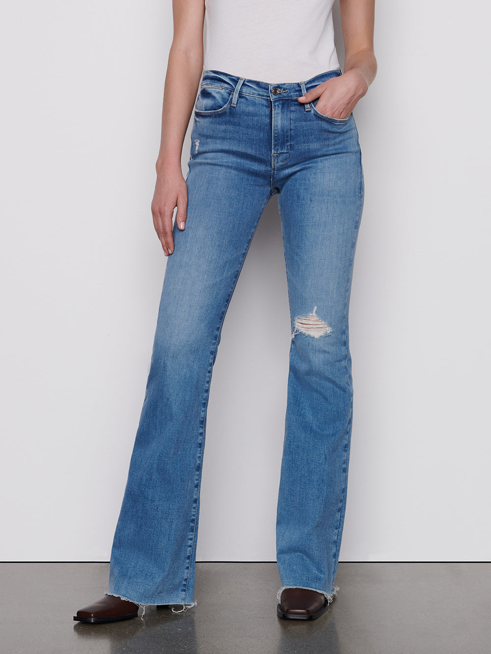 frame kick flare jeans