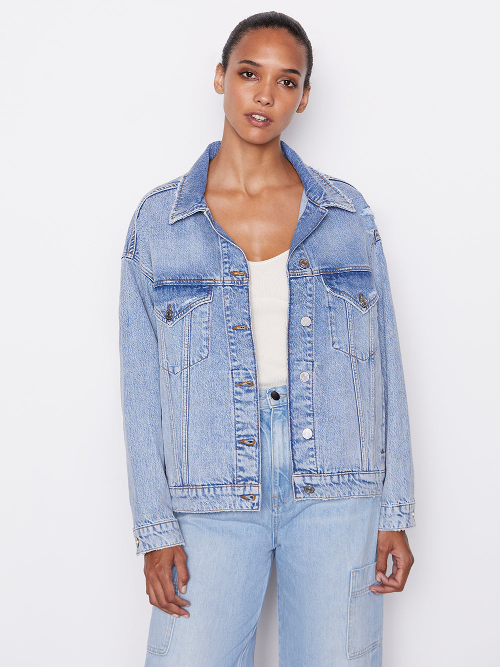 frame white jean jacket