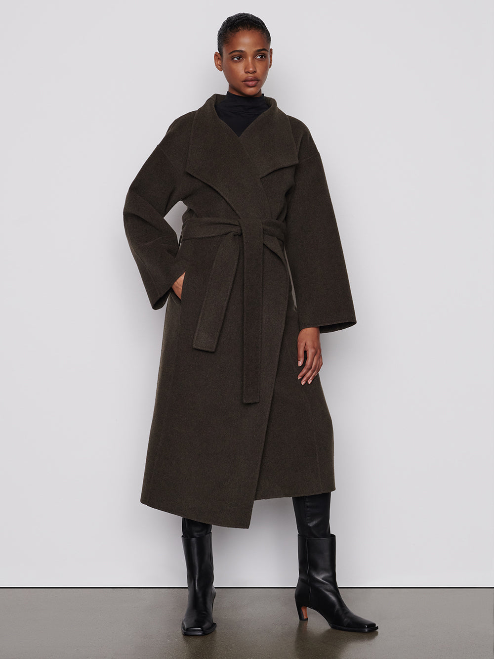 double face wrap coat